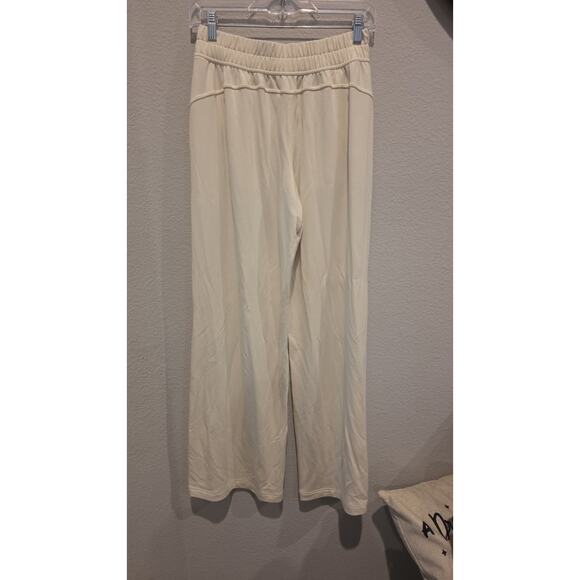 Lululemon Womens Ivory Wide-Leg Pull On Sweatpants Size M Pockets 30 - Picture 7 of 12